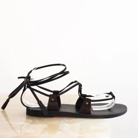 Valia Gabriel‎ Strappy Classic Black Studded Boho Gladiator Lia Sandal Sz 5.5 - Picture 1 of 5